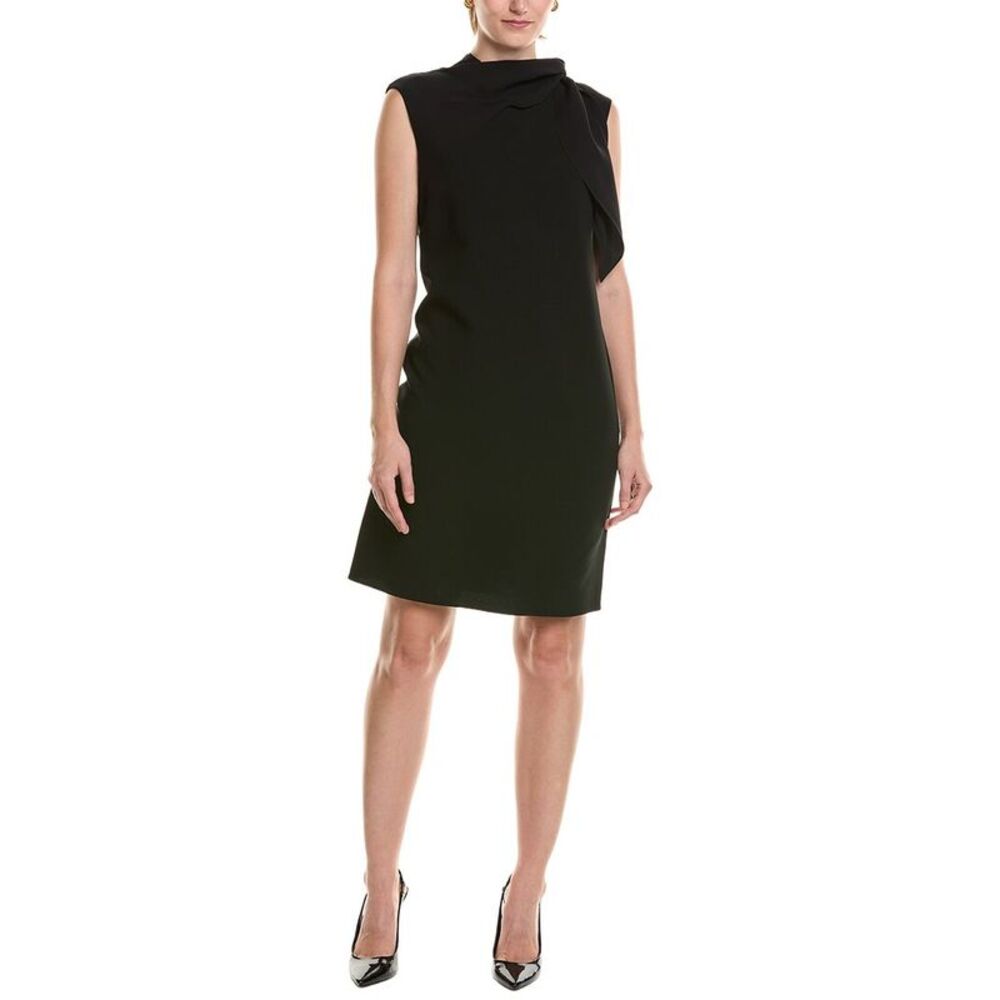Lafayette 148 New York Womens Tie Neck Sheath Dress